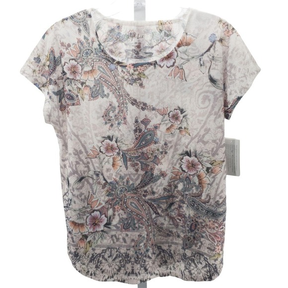 Style & Co Petite Printed Cap-Sleeve Top Graceful Tone PP - Picture 1 of 6